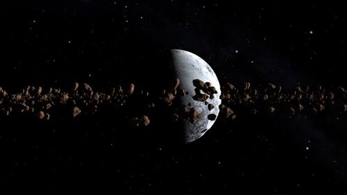 planet with asteroid belt preview image